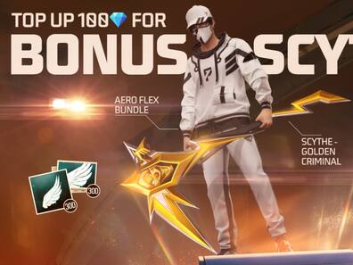 Free Fire MAX Diamonds: Top Criminal Top up इवेंट शुरू, बोनस Scythe Golden Criminal और Aero Flex Bundle पाएं फ्री