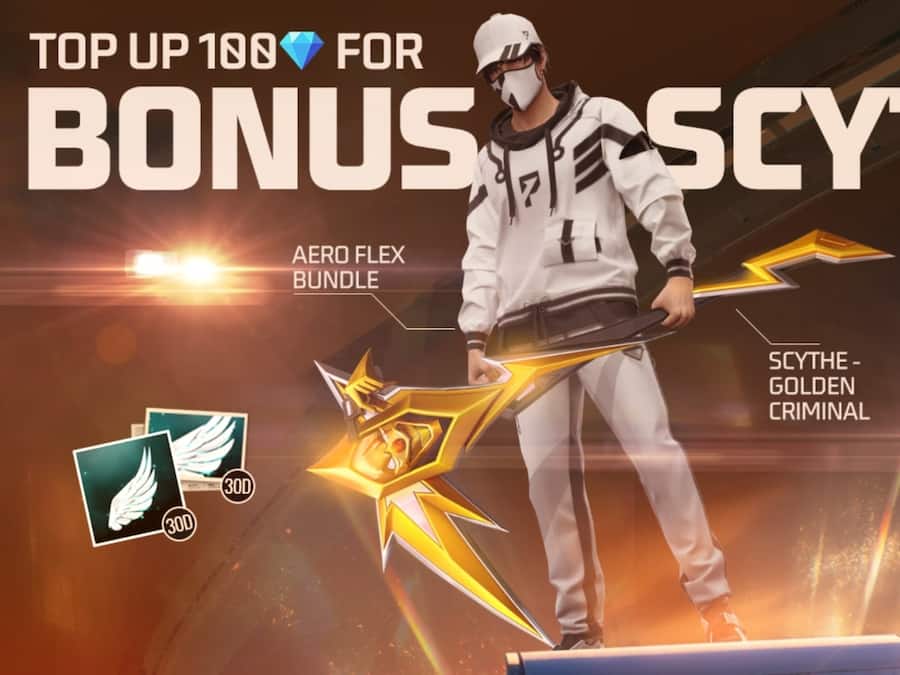 Free Fire MAX Diamonds: Top Criminal Top up इवेंट शुरू, बोनस Scythe Golden Criminal और Aero Flex Bundle पाएं फ्री Game - 2025-07-06T095629.401