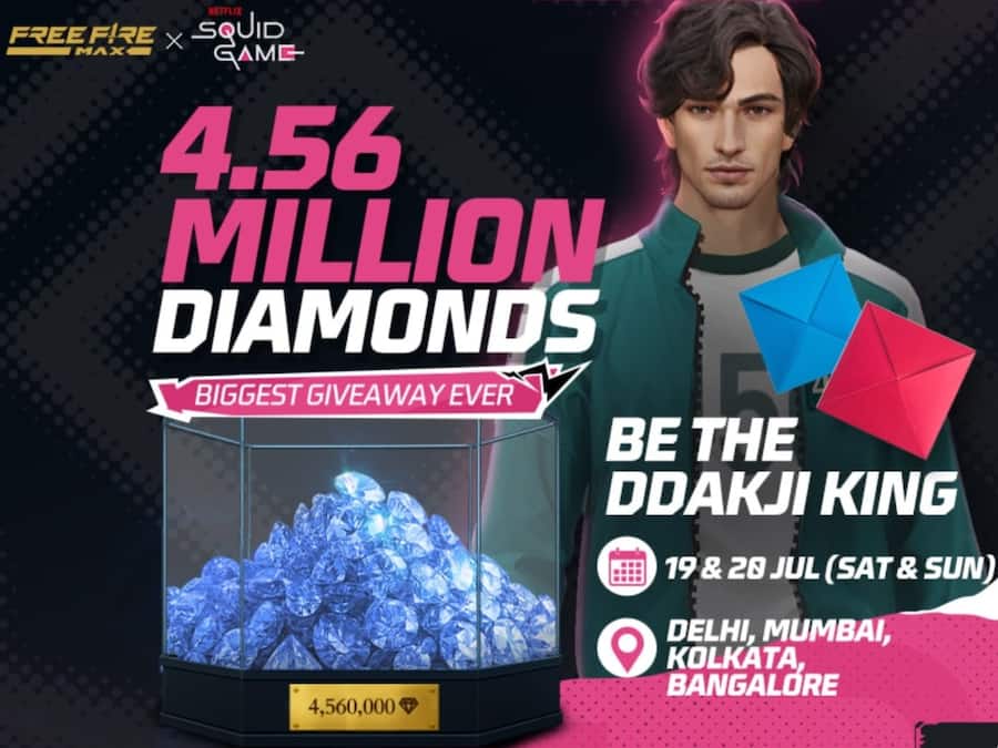 Free Fire MAX x Squid Game इवेंट: 4.56 मिलियन फ्री Diamonds पाने का गोल्डन चांस, ऐसे करें रजिस्ट्रेशन Game - 2025-07-14T105911.402
