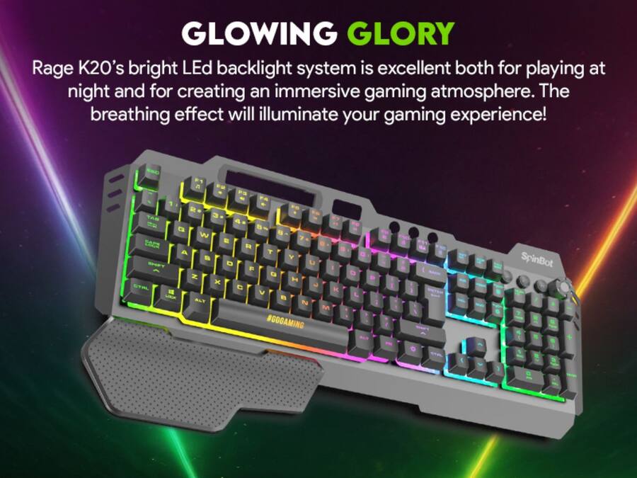 SpinBot Rage K20 LED Backlit