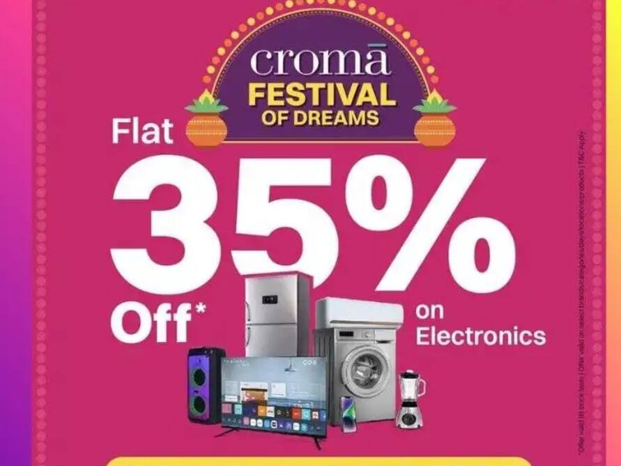 Croma Diwali Sale 2025: टीवी, स्मार्टफोन, लैपटॉप और इलेक्ट्रॉनिक्स पर भारी डिस्काउंट