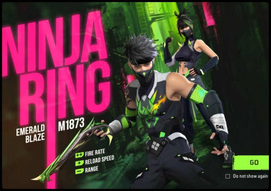 Free Fire Max में Ninja Ring इवेंट की एंट्री, M1873 Emerald Blaze और Malachite Ninja Bundle पाएं फ्री