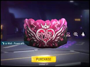 Free Fire Max में Power of Love ग्लू वॉल स्किन को आधे Diamonds में पाएं, जानें कैसे