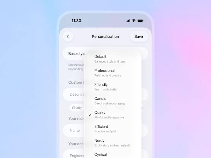 ChatGPT Personalities