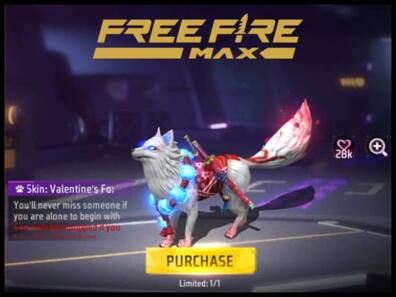 Free Fire Max में मिल रही Valentine's Fox Pet Skin, ऐसे आधे दाम में करें Claim