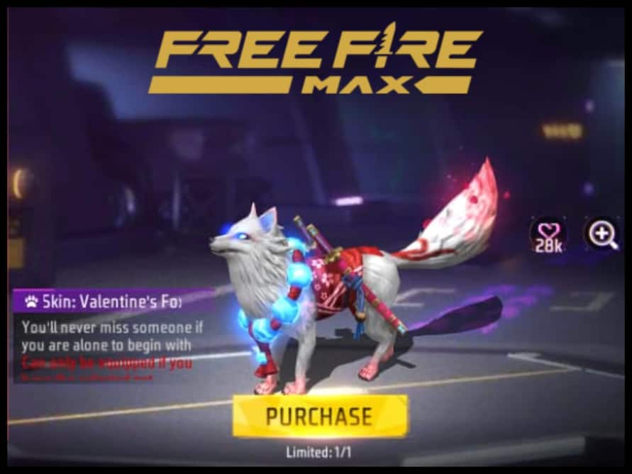 Free Fire Max में मिल रही Valentine's Fox Pet Skin, ऐसे आधे दाम में करें Claim