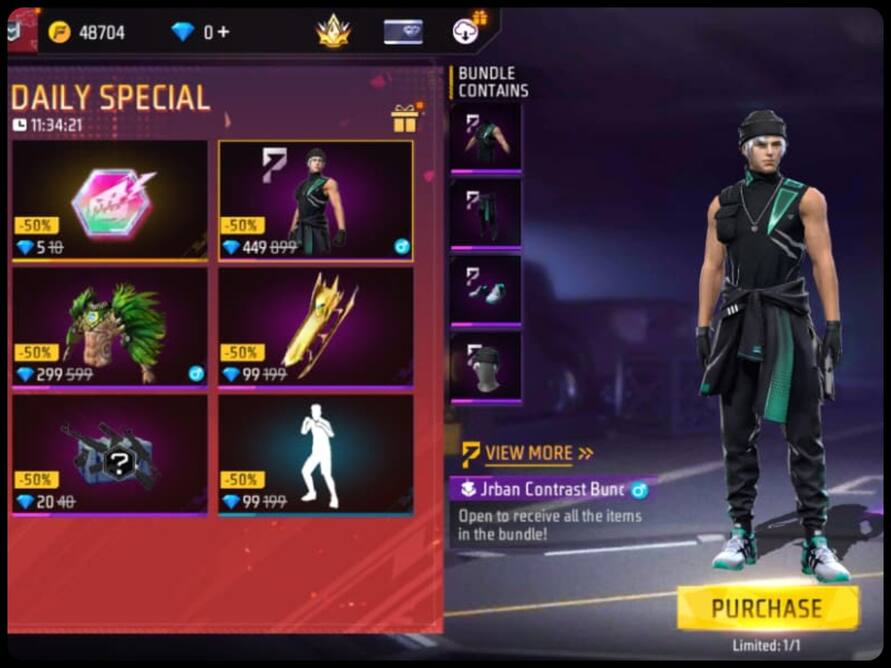 Free Fire Max में Urban Contrast Bundle पाने का मौका, आधे Diamonds में करें Claim