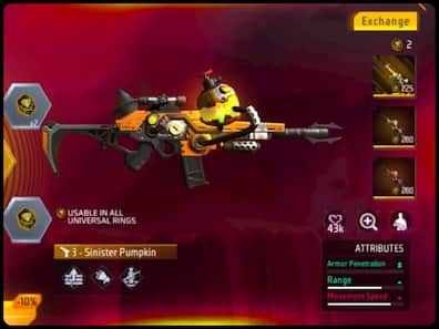 Free Fire Max में XM8 X MAC10 इवेंट की एंट्री, XM8 Sinister Pumpkin Gun Skin पाएं FREE