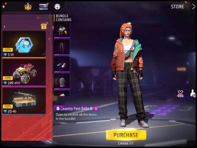 Free Fire Max में आज Country Fest Belle Bundle मिल रहा है, डेली स्पेशल से करें Claim