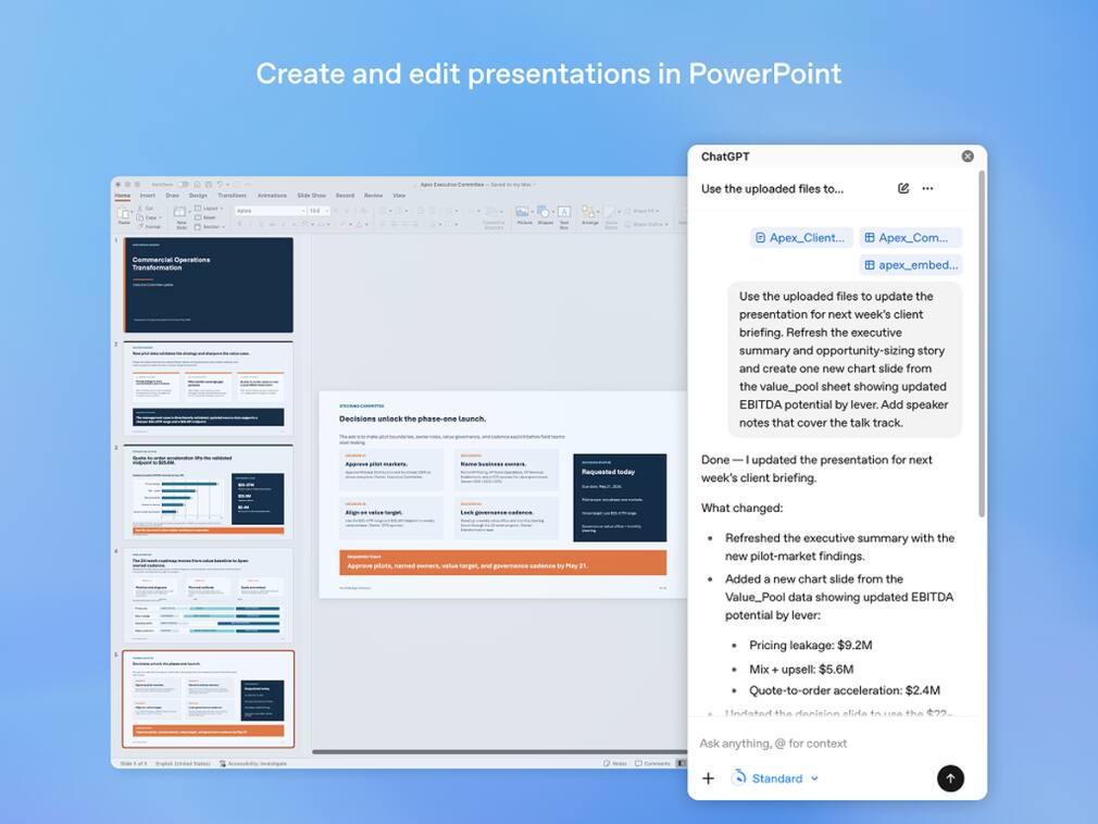You can now use ChatGPT directly inside PowerPoint to make presentations