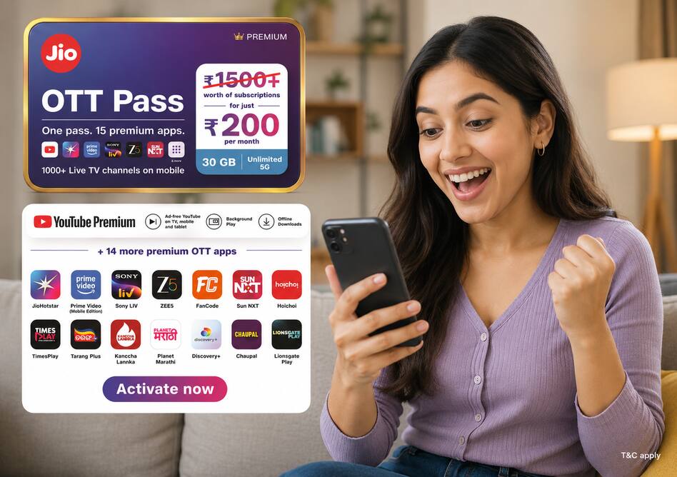 Jio का नया OTT Pass हुआ लॉन्च, मात्र 200 रुपये खर्च करके 15 OTT का पाएं फ्री एक्सेस