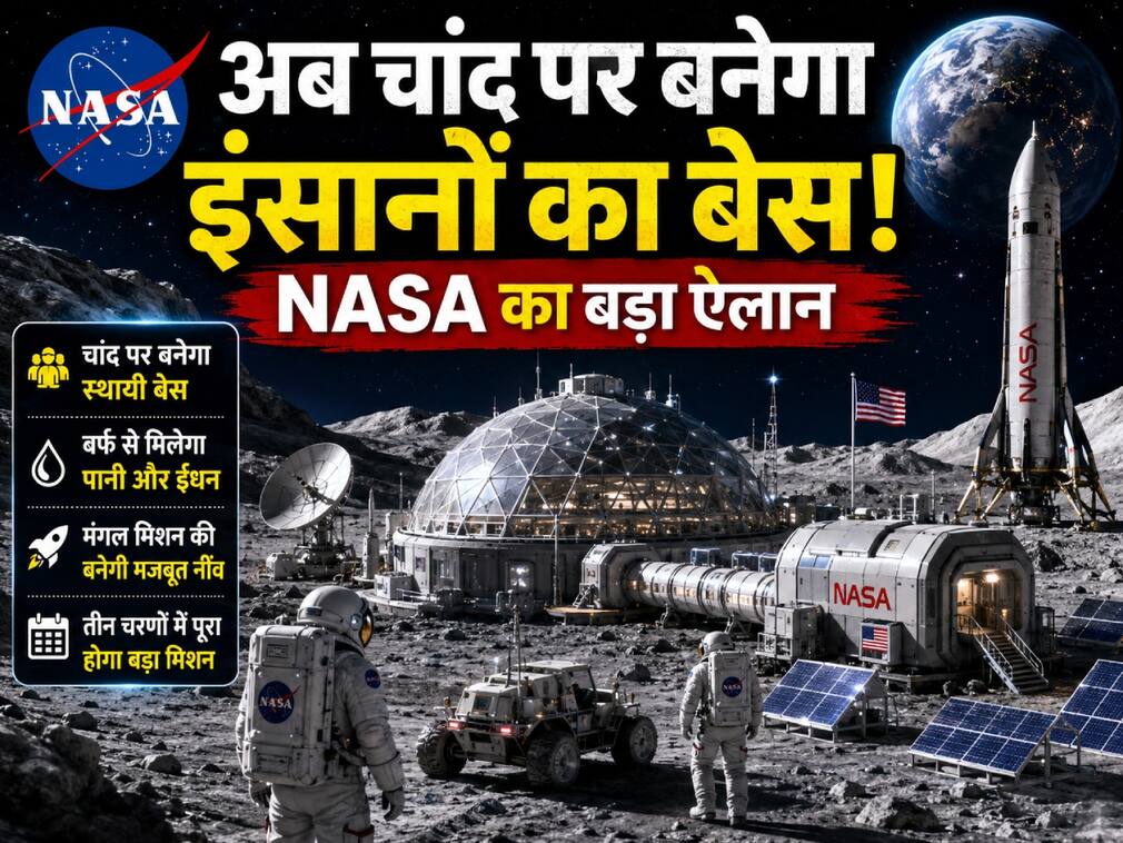 अब चांद पर बनेगा इंसानों का बेस, NASA का बड़ा ऐलान