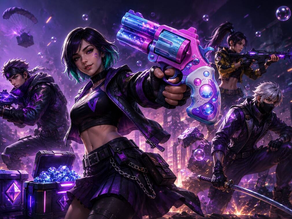 Garena Free Fire MAX diamonds top-up rewards: Players can get M1917 Bubble Trouble Gun skin like this