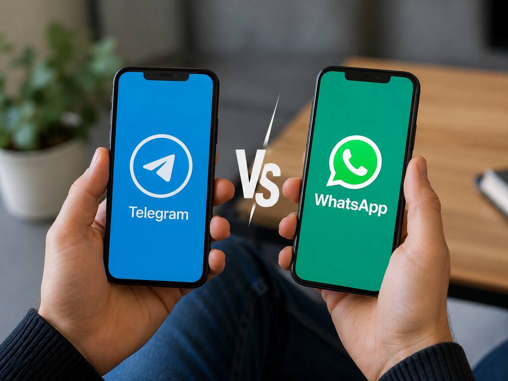 Telegram vs WhatsApp photo