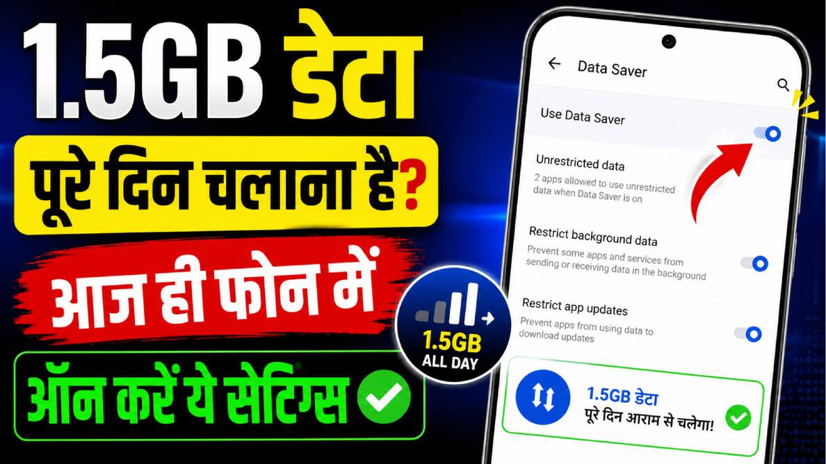 1.5GB डेटा पूरे दिन चलाना है? आज ही फोन में ऑन करें ये सेटिंग्स