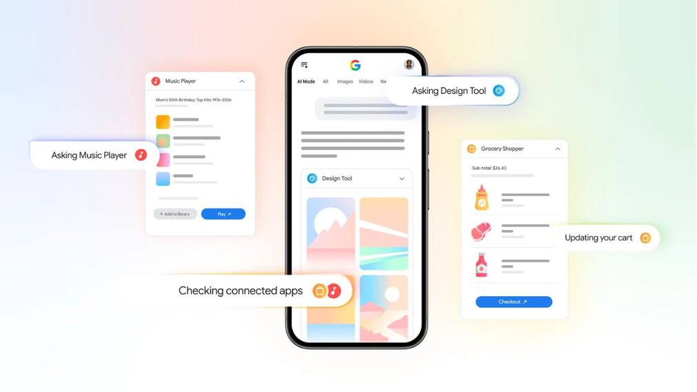 Google AI Mode introduces more connected apps: YouTube Music, Canva, and Instacart